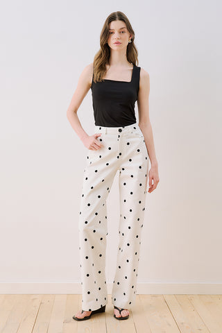 Polka Dot Gabardine Trousers Polka Dot