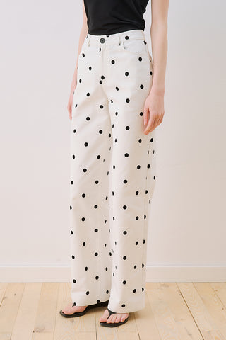 Polka Dot Gabardine Trousers Polka Dot