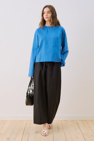 Long Sleeve Embroidered T-Shirt Blue