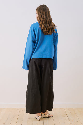 Long Sleeve Embroidered T-Shirt Blue