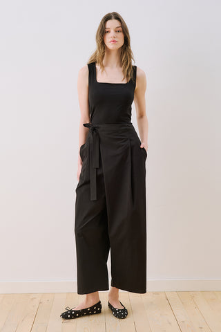 Wrap Front Trousers Black