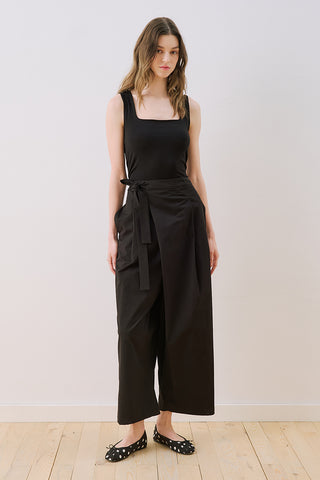Wrap Front Trousers Black