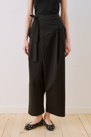 Wrap Front Trousers Black
