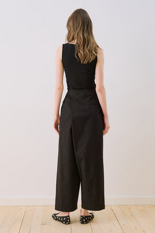 Wrap Front Trousers Black