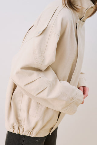 Washed Effect Statement Jacket Cream