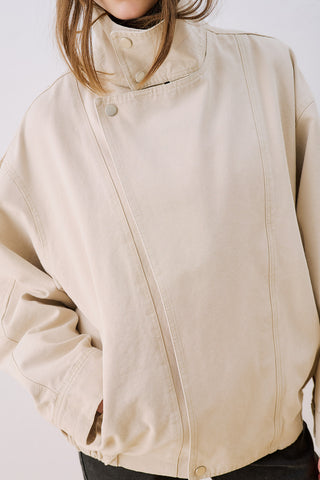Washed Effect Statement Jacket Cream