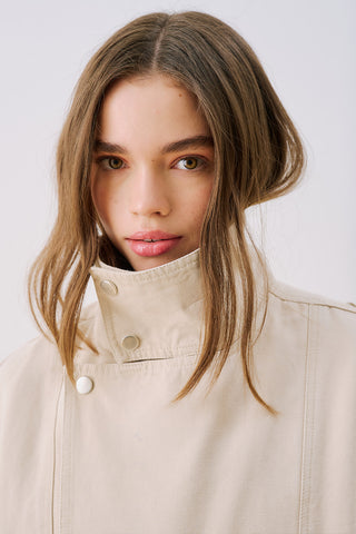 Washed Effect Statement Jacket Cream