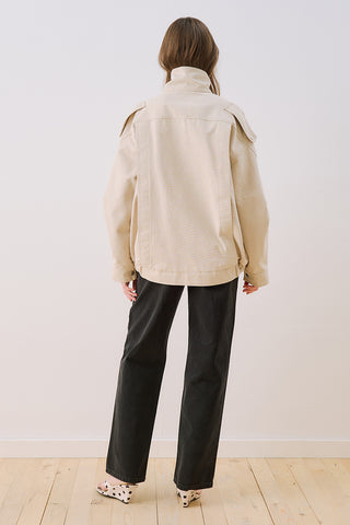 Washed Effect Statement Jacket Cream
