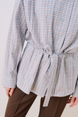 Leni Pleat Detail Shirt Blue