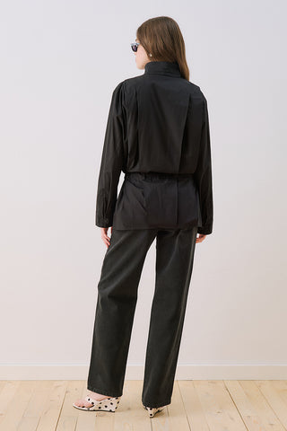 Leni Pleat Detail Shirt Black
