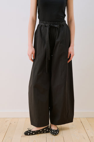 Elastic Waist Barrel Trousers Black