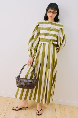 Sofia Striped Maxi Dress Green