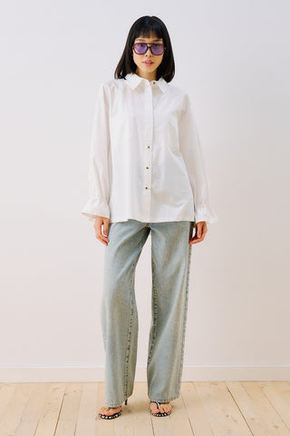 Lenny Pleat Detail Shirt Ecru
