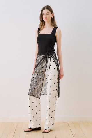Lace Tie Pareo Black