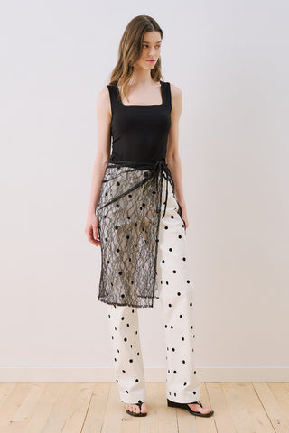 Lace Tie Pareo Black