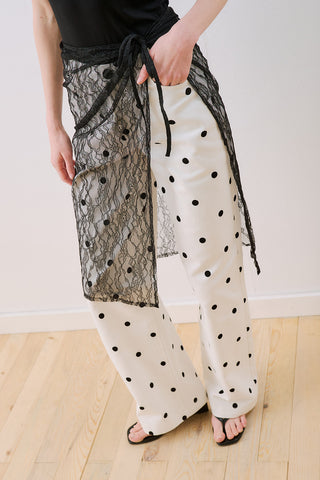 Lace Tie Pareo Black