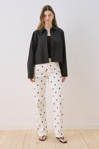 Utility Pocket Cropped Shirt Black