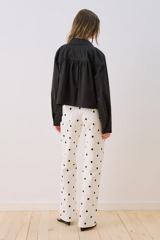 Utility Pocket Cropped Shirt Black
