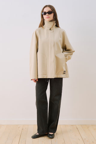 Time Contrast Collar Jacket Sand