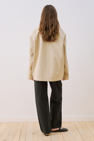 Time Contrast Collar Jacket Sand