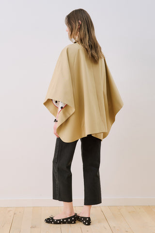 Wide Collar Cape Jacket Camel