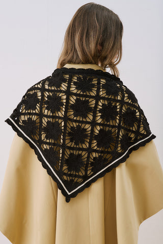 Lace Trim Shawl Black
