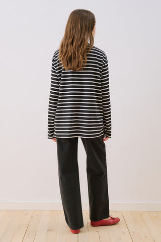 Oversized Striped T-Shirt Black