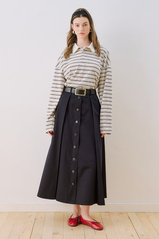 Sweatshirt With Striped Collar Detail Black