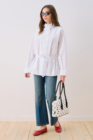 Leni Pleat Detail Shirt Ecru