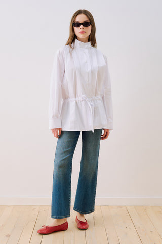 Leni Pleat Detail Shirt Ecru