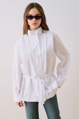 Leni Pleat Detail Shirt Ecru
