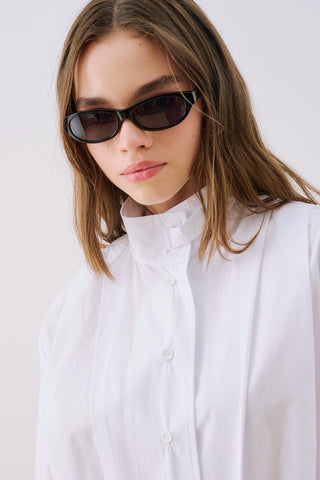 Leni Pleat Detail Shirt Ecru