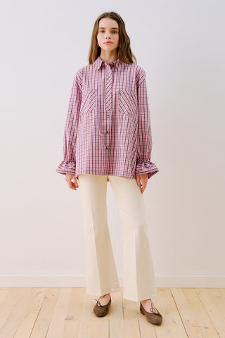 Lenny Pleat Detail Shirt Pink