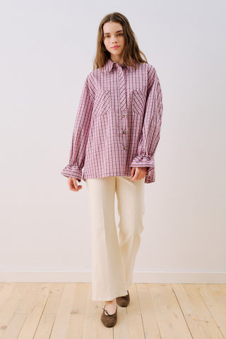 Lenny Pleat Detail Shirt Pink