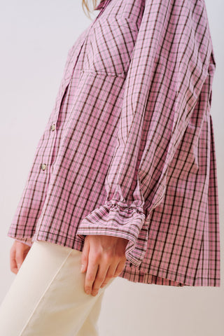 Lenny Pleat Detail Shirt Pink
