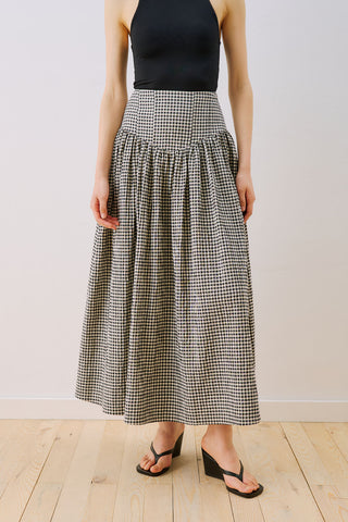 Corset Detail Maxi Skirt Gingham