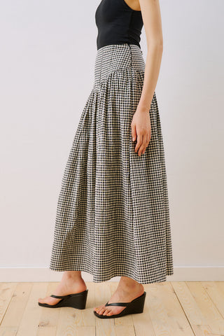 Corset Detail Maxi Skirt Gingham