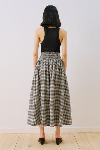 Corset Detail Maxi Skirt Gingham