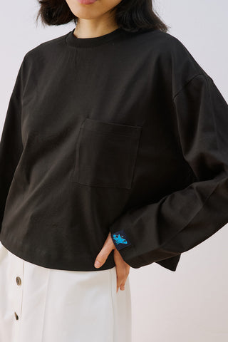 Long Sleeve Embroidered T-Shirt Black
