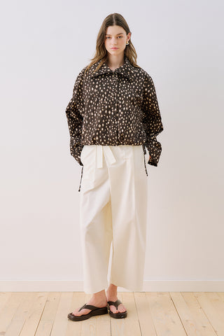High-Neck Detail Shirt Bambi Brown