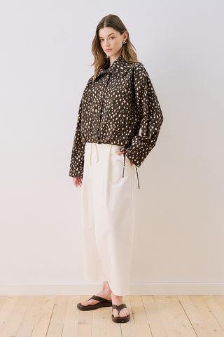 High-Neck Detail Shirt Bambi Brown