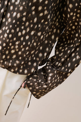 High-Neck Detail Shirt Bambi Brown