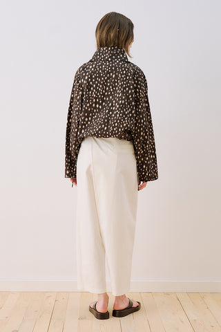 High-Neck Detail Shirt Bambi Brown