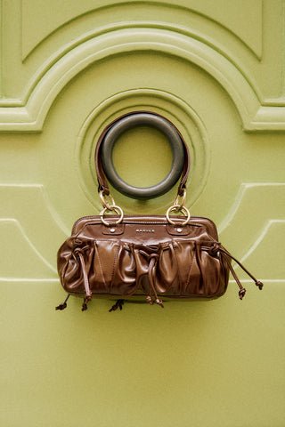 Adela Ruched Pocket Bag Brown