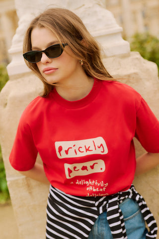 Printed Short Sleeve T-Shirt Red