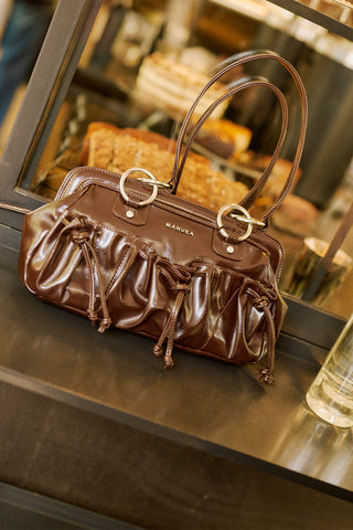 Adela Ruched Pocket Bag Brown