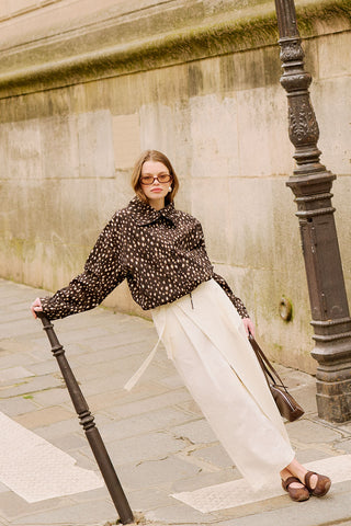 Wrap Front Trousers Ecru