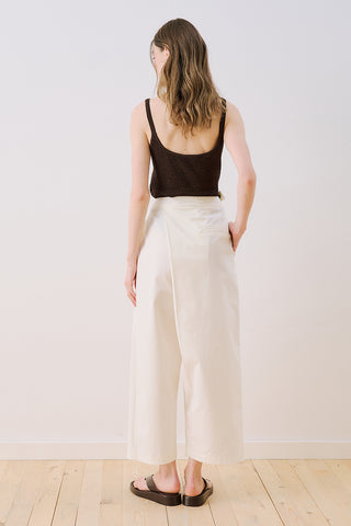 Wrap Front Trousers Ecru