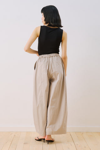 Elastic Waist Barrel Trousers Grey