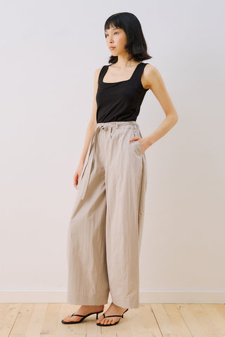 Elastic Waist Barrel Trousers Grey
